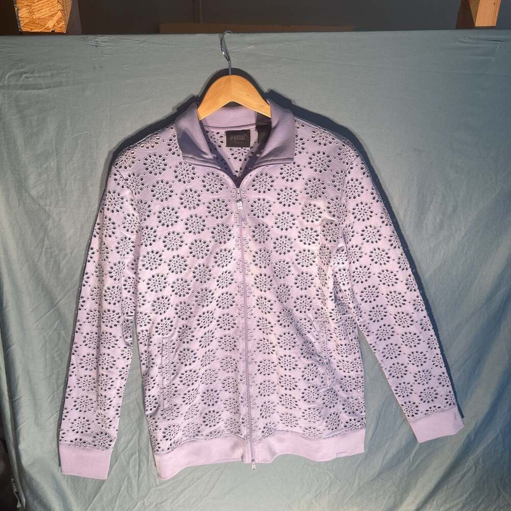 Puma x Fenty by Rihanna Womens Purple Lace Full-Zip Jacket